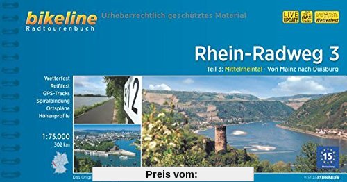 Rhein-Radweg Teil 3: Mittelrheintal · Von Mainz nach Duisburg, 302 km